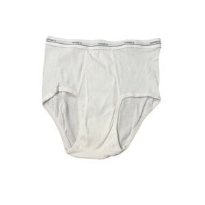 Vintage Hanes White Briefs Cotton Underwear Mens Large